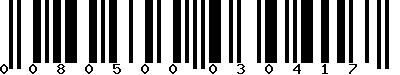 EAN-13 : 0080500030417