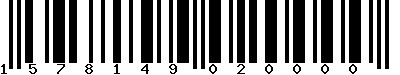 EAN-13 : 1578149020000 EAN-13 : 1578149020000