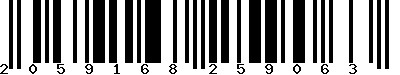 EAN-13 : 2059168259063 EAN-13 : 2059168259063