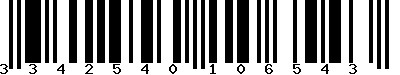 EAN-13 : 3342540106543 EAN-13 : 3342540106543