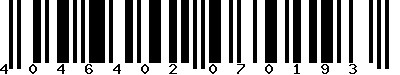 EAN-13 : 4046402070193 EAN-13 : 4046402070193