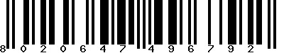 EAN-13 : 8020647496792
