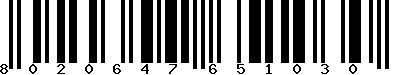 EAN-13 : 8020647651030 EAN-13 : 8020647651030