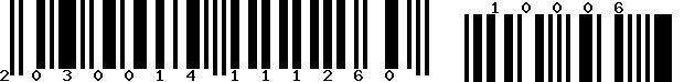 EAN-18 : 203001411126010006