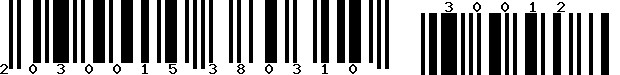 EAN-18 : 203001538031030012